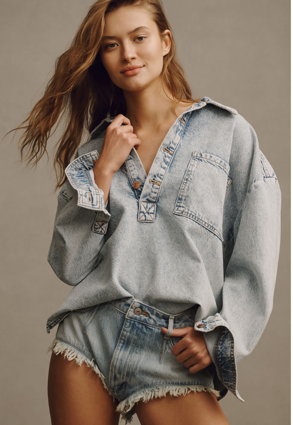 Pilcro Pitched Micro Denim Shorts