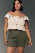 Load image into Gallery viewer, Pilcro Embellished Ruffle Collar Top
