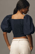 Load image into Gallery viewer, Mare Mare Puff-Sleeve Linen Wrap Blouse
