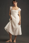 Load image into Gallery viewer, English Factory Sleeveless Square-Neck Eyelet Midi Dress

