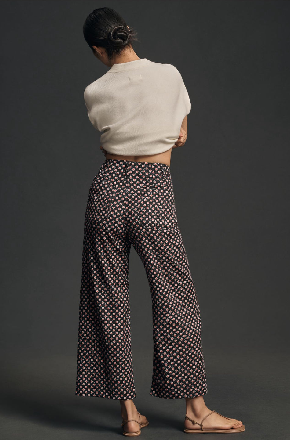 The Colette Cropped Wide-Leg Pants by Maeve: Linen Edition