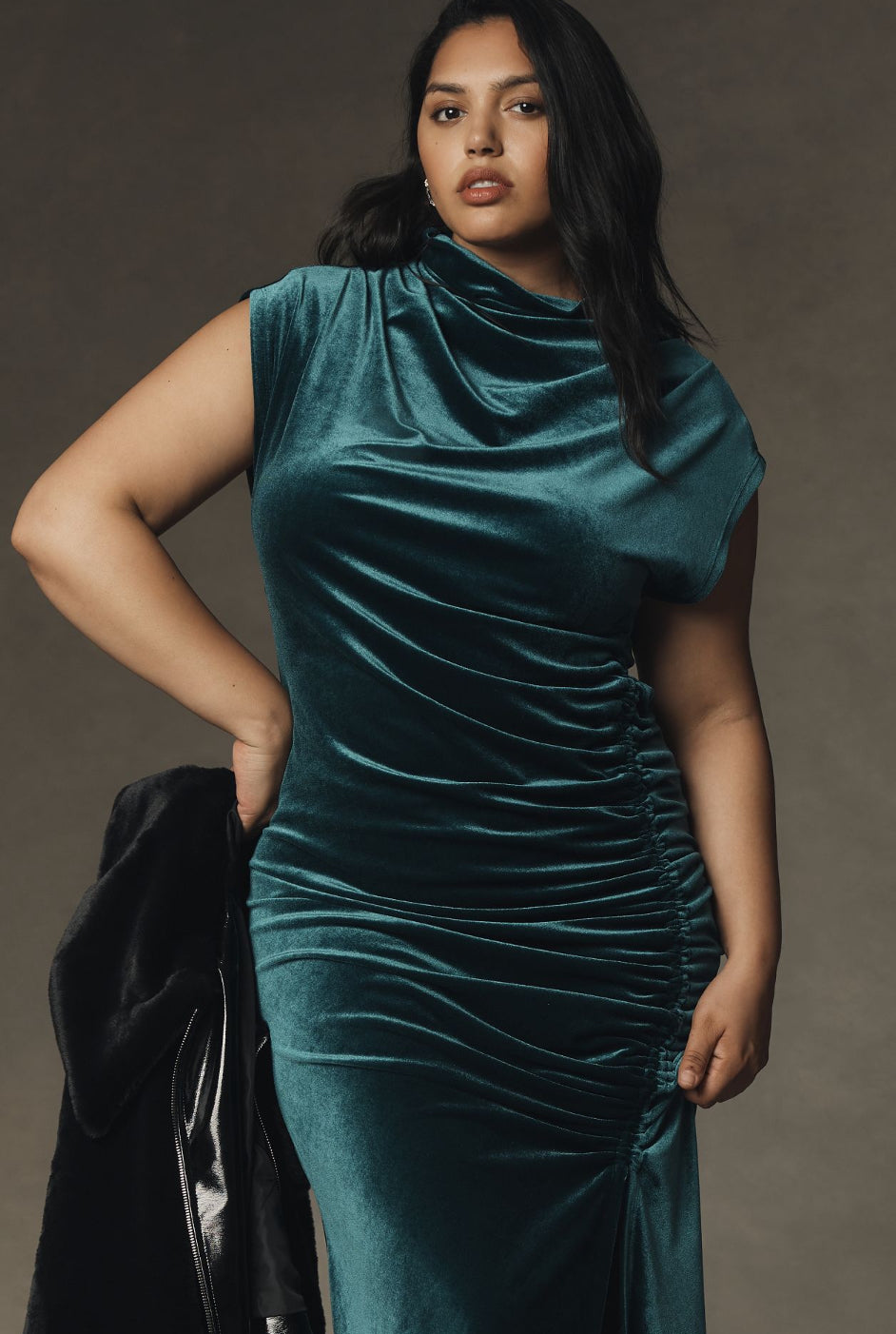maya ruched dress The Maya Ruched Cowl-Neck Dress: Printed Mini Edition