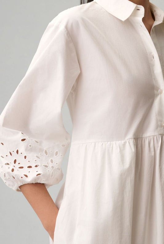 The Bettina Tiered Shirt Dress by Maeve: Eyelet Edition