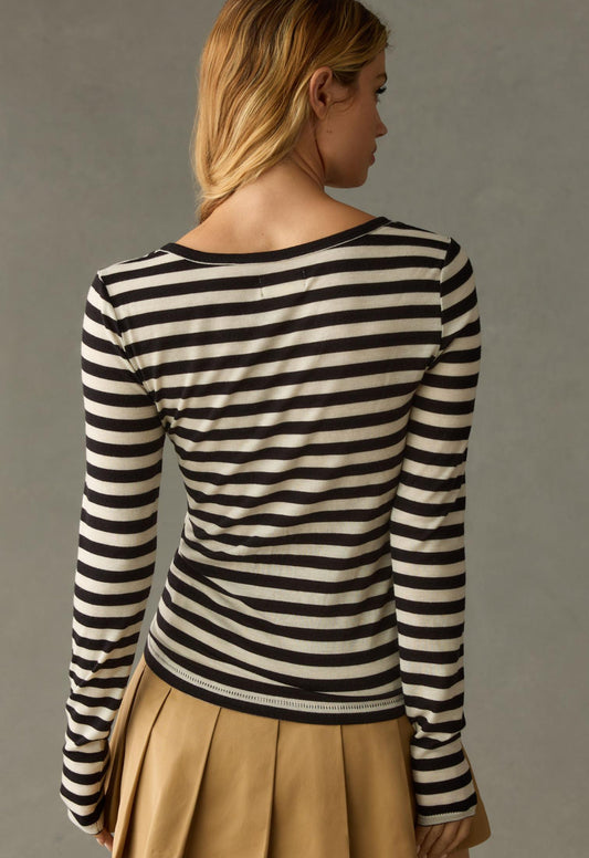 Maeve Long-Sleeve Scoop-Neck Top