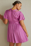 Load image into Gallery viewer, By Anthropologie Deep V-Neck Vibrant Mini Dress
