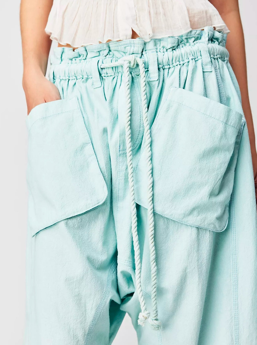 Free People Runyon Oversized Solid Pants- EUC