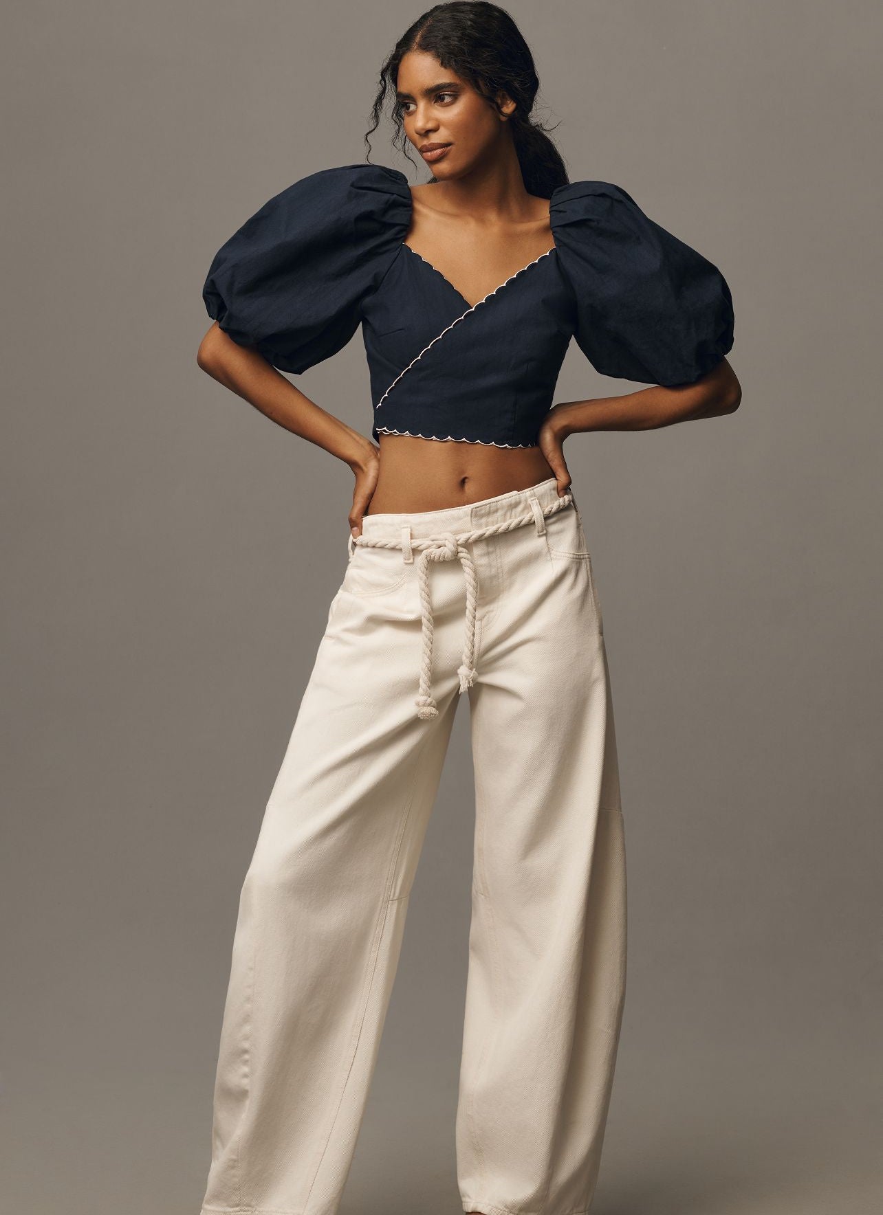 Mare Mare Puff-Sleeve Linen Wrap Blouse – katie + hubbell