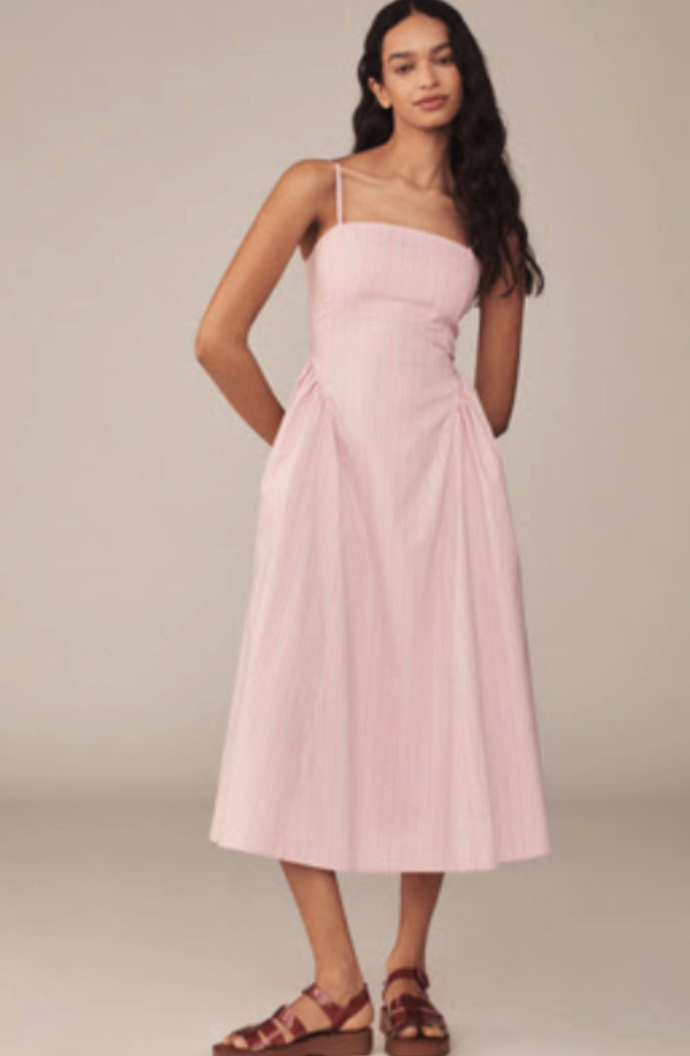 Maeve Sleeveless Fitted A-Line Midi Dress