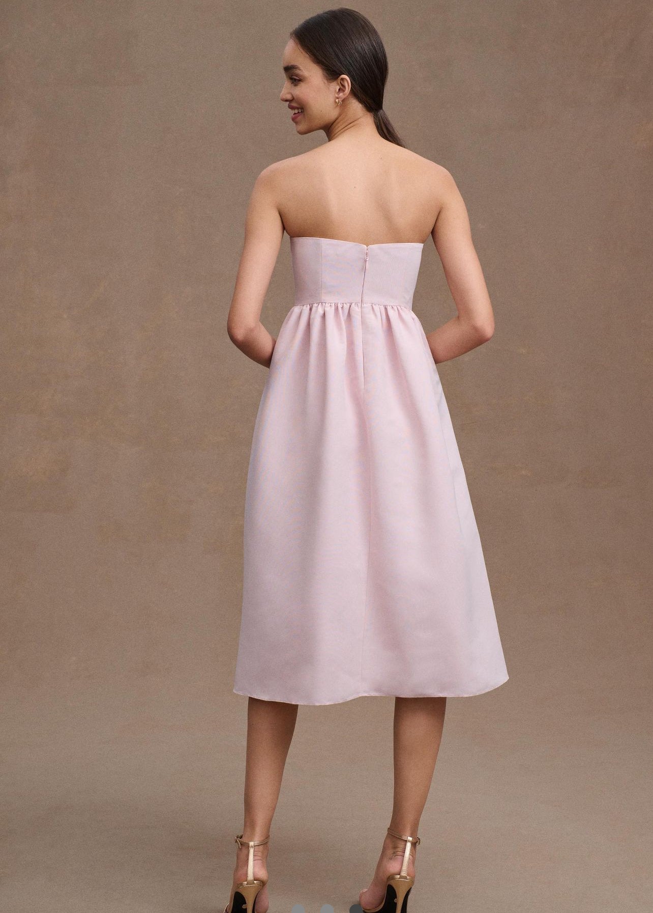 Sachin & Babi Blaine Strapless Bow Taffeta Midi Dress Sachin & Babi Blaine Strapless Bow Taffeta Midi Dress