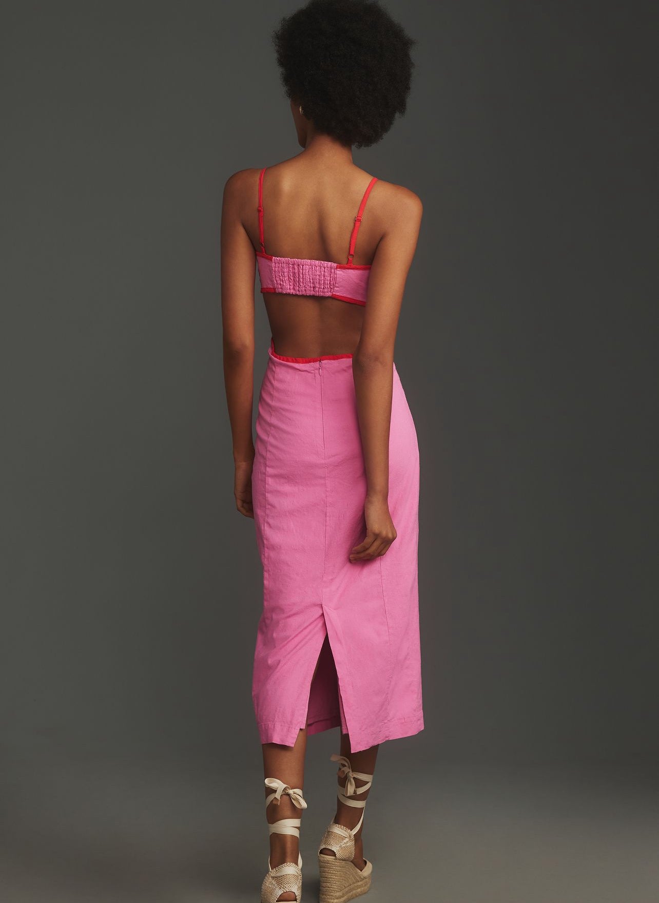 the dafni cutout linen midi dress by maeve The Dafni Cutout Linen Midi Dress by Maeve
