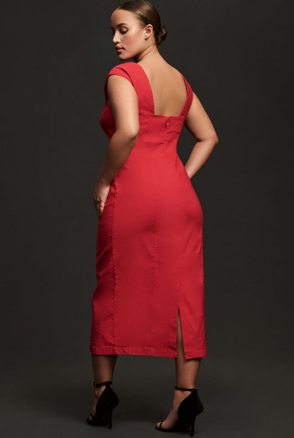 By Anthropologie Bombshell Square-Neck Midi Dress katie + hubbell By Anthropologie Bombshell Square-Neck Midi Dress katie + hubbell
