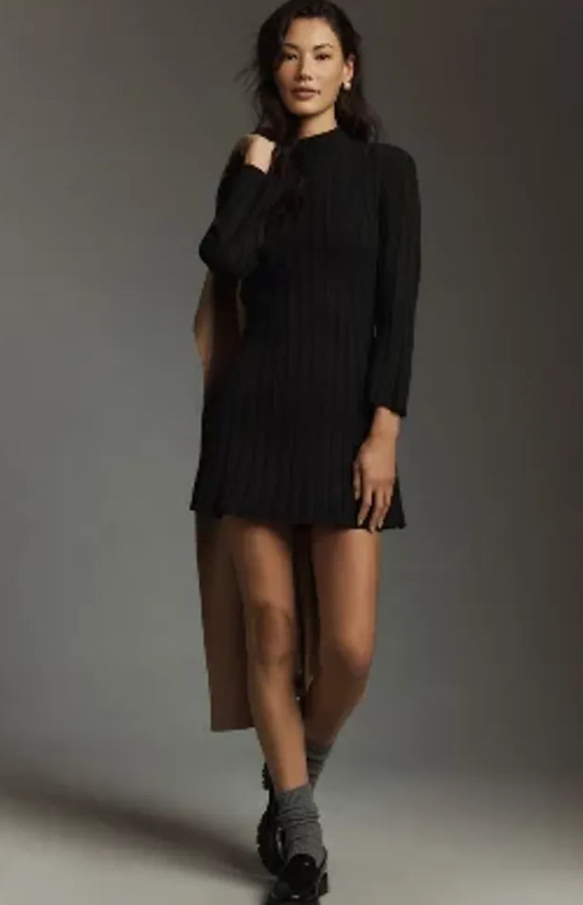 By Anthropologie Long-Sleeve A-Line Sweater Mini Dress By Anthropologie Long-Sleeve A-Line Sweater Mini Dress