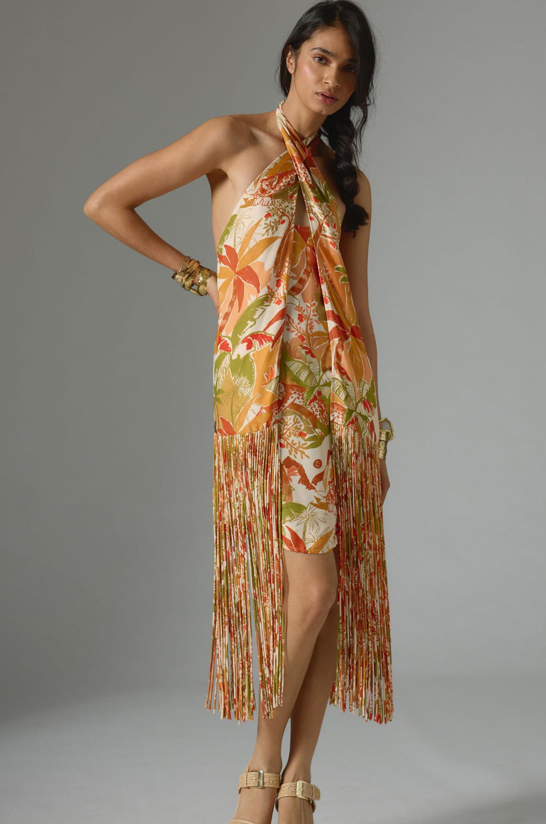 Farm Rio Fringed Halter Dress – katie + hubbell