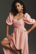Load image into Gallery viewer, English Factory Short-Sleeve Bow-Back Linen Midi Dress
