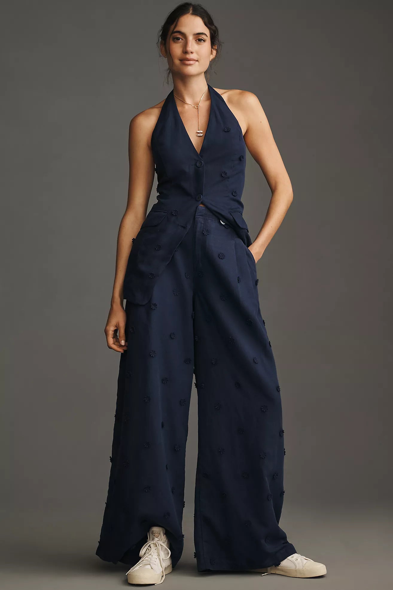 Maeve Linen Blend Halter Vest