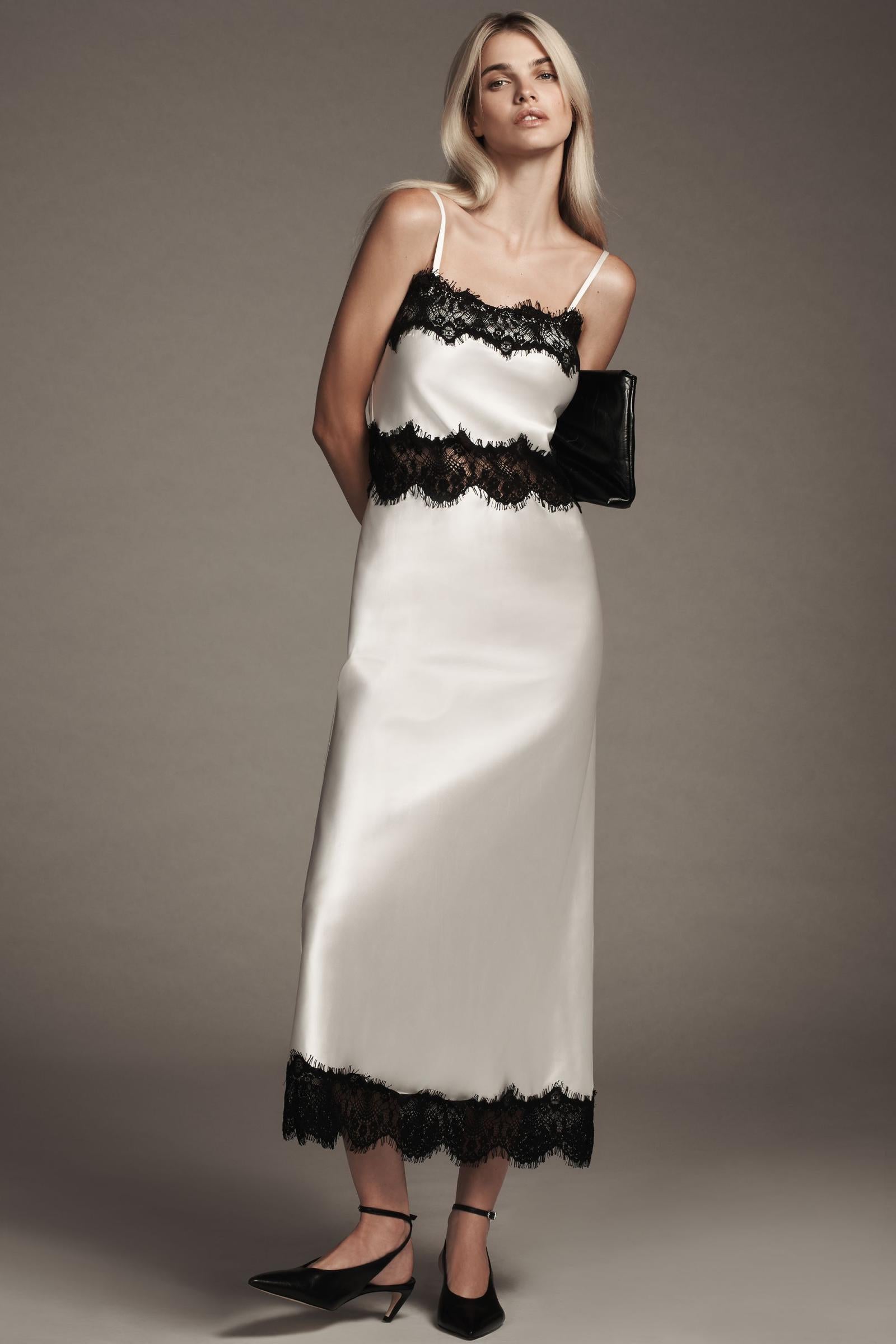 Let Me Be Polina Strapless Lace-Trim Midi Dress