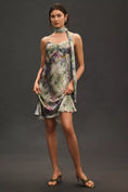 Load image into Gallery viewer, By Anthropologie Sweetheart Neck Scarf Crinkle Midi Dress
