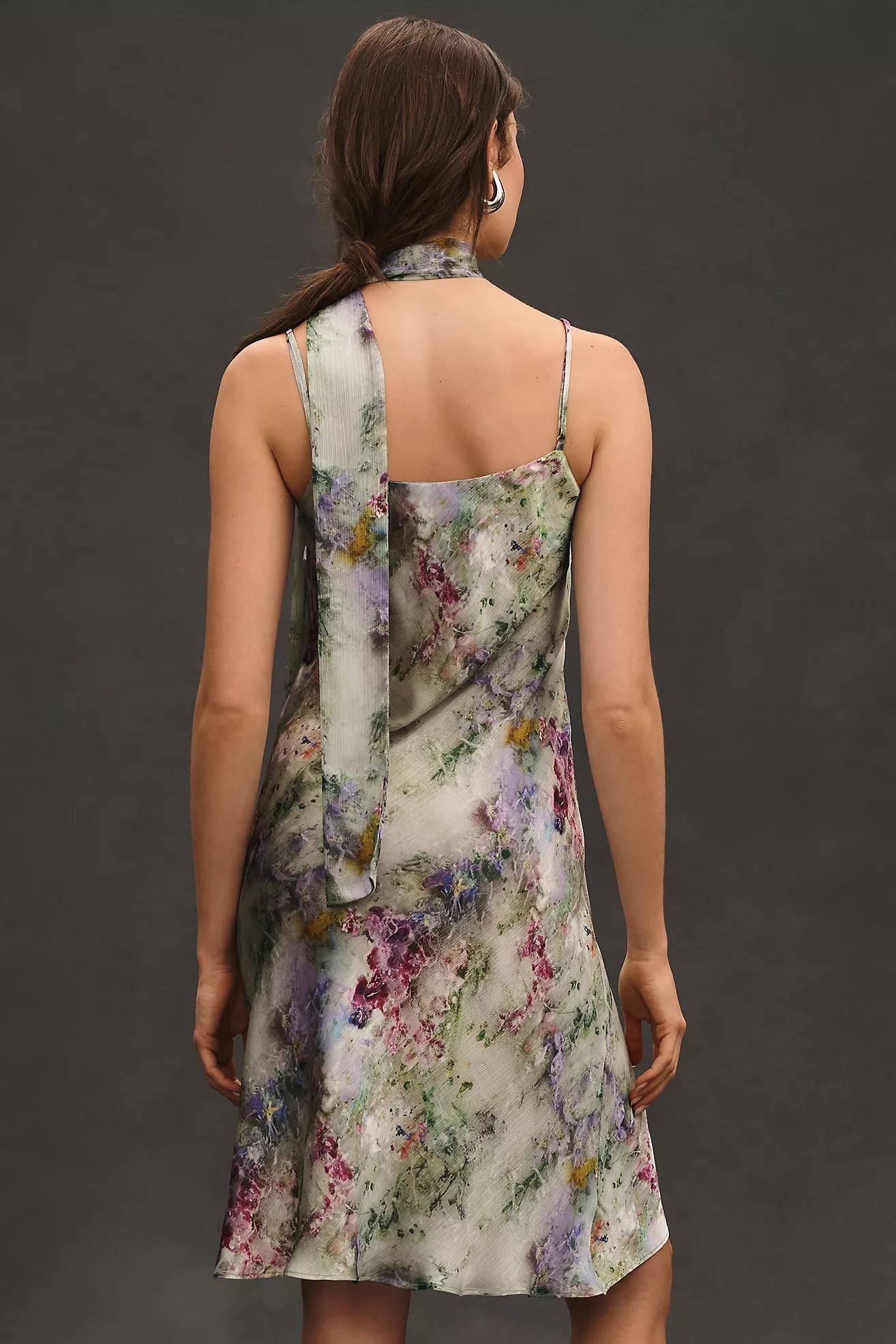 By Anthropologie Sweetheart Neck Scarf Crinkle Midi Dress