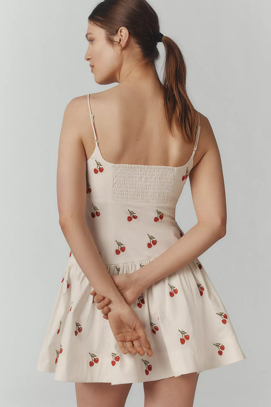 Maeve Sweetheart Drop-Waist Mini Dress