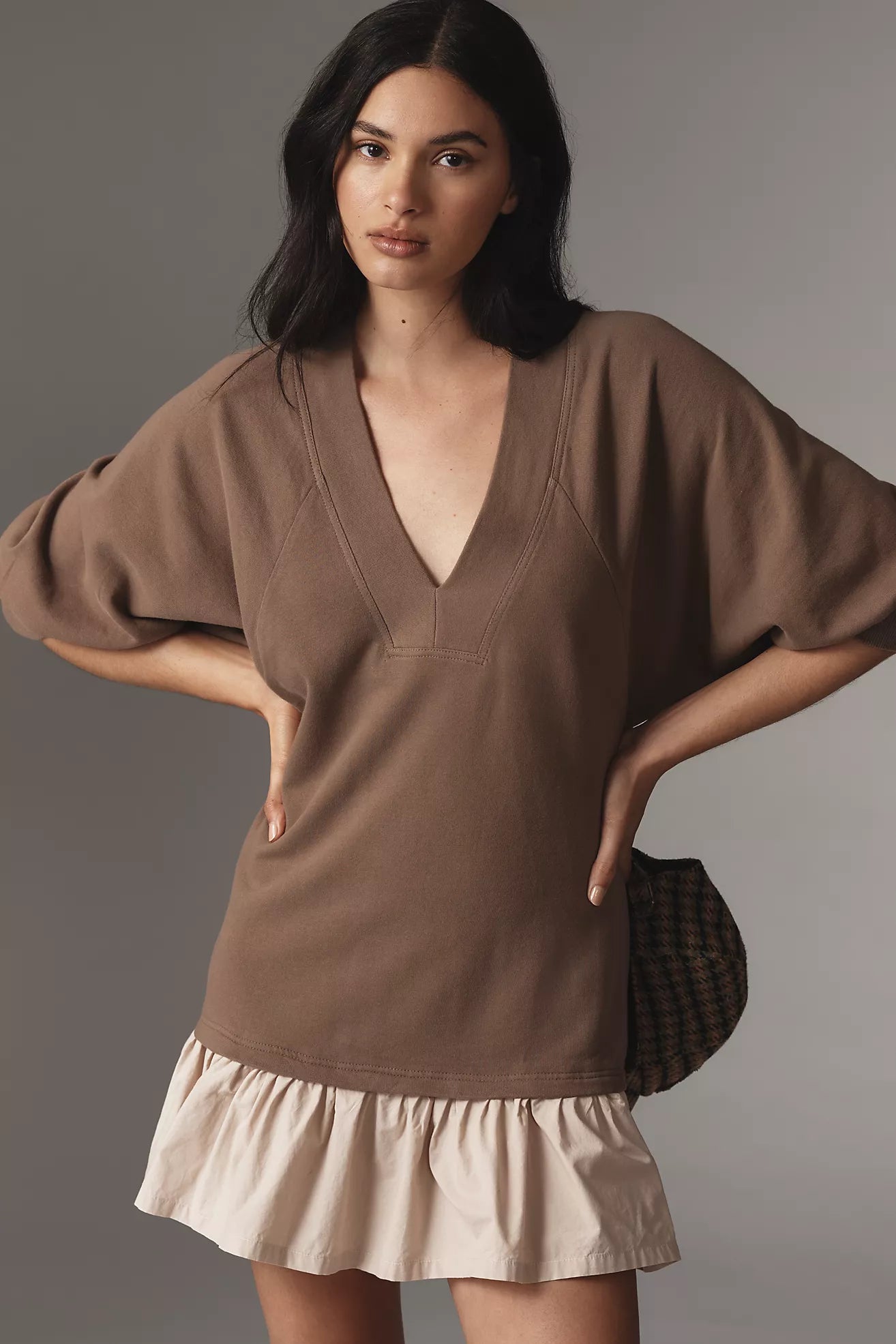 Daily Practice by Anthropologie V-Neck Mini Twofer Dress