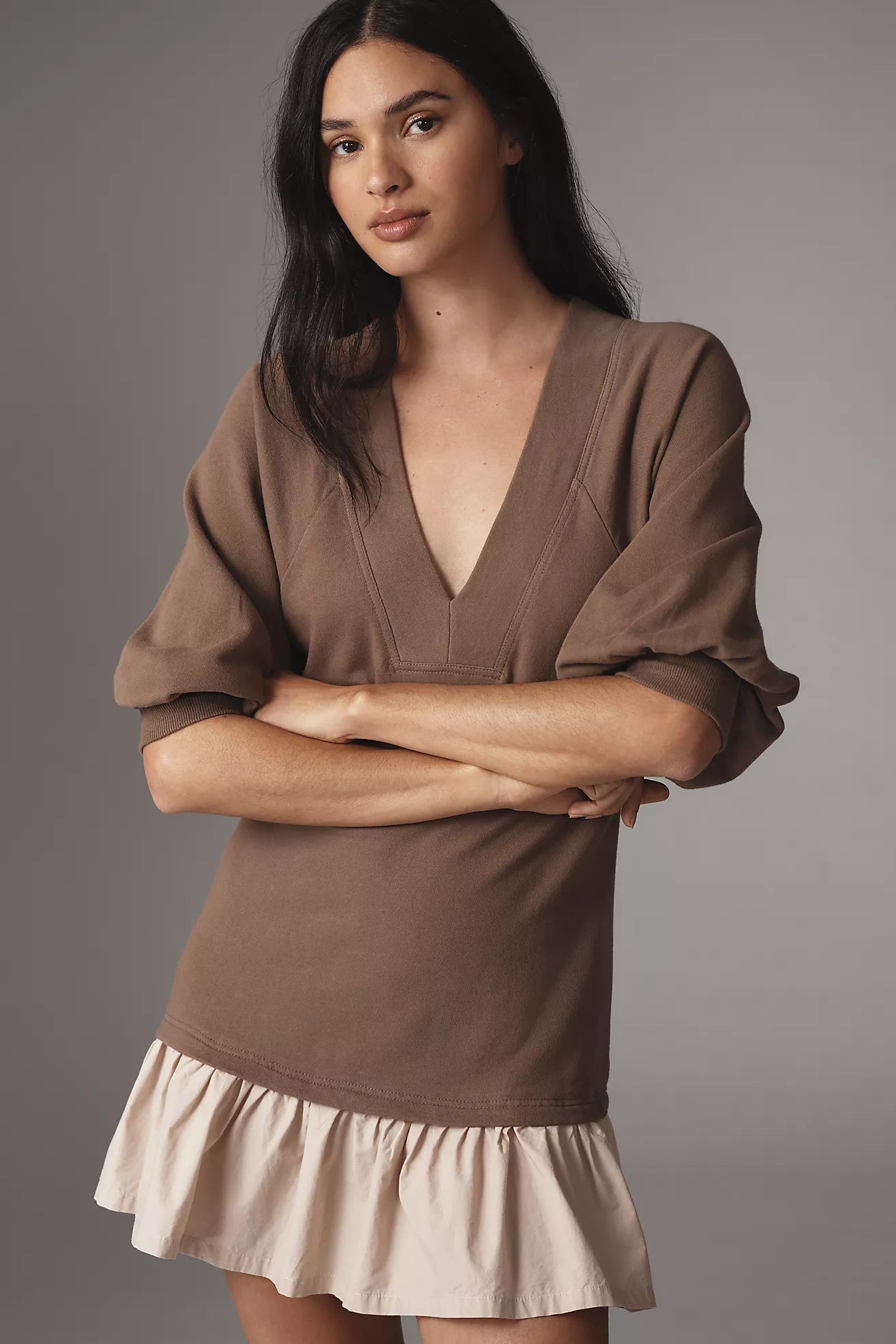 Daily Practice by Anthropologie V-Neck Mini Twofer Dress