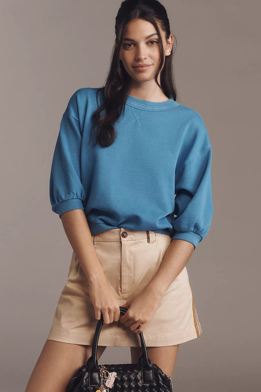 The Niki Bubble Sweatshirt by Pilcro: Embroidered Edition