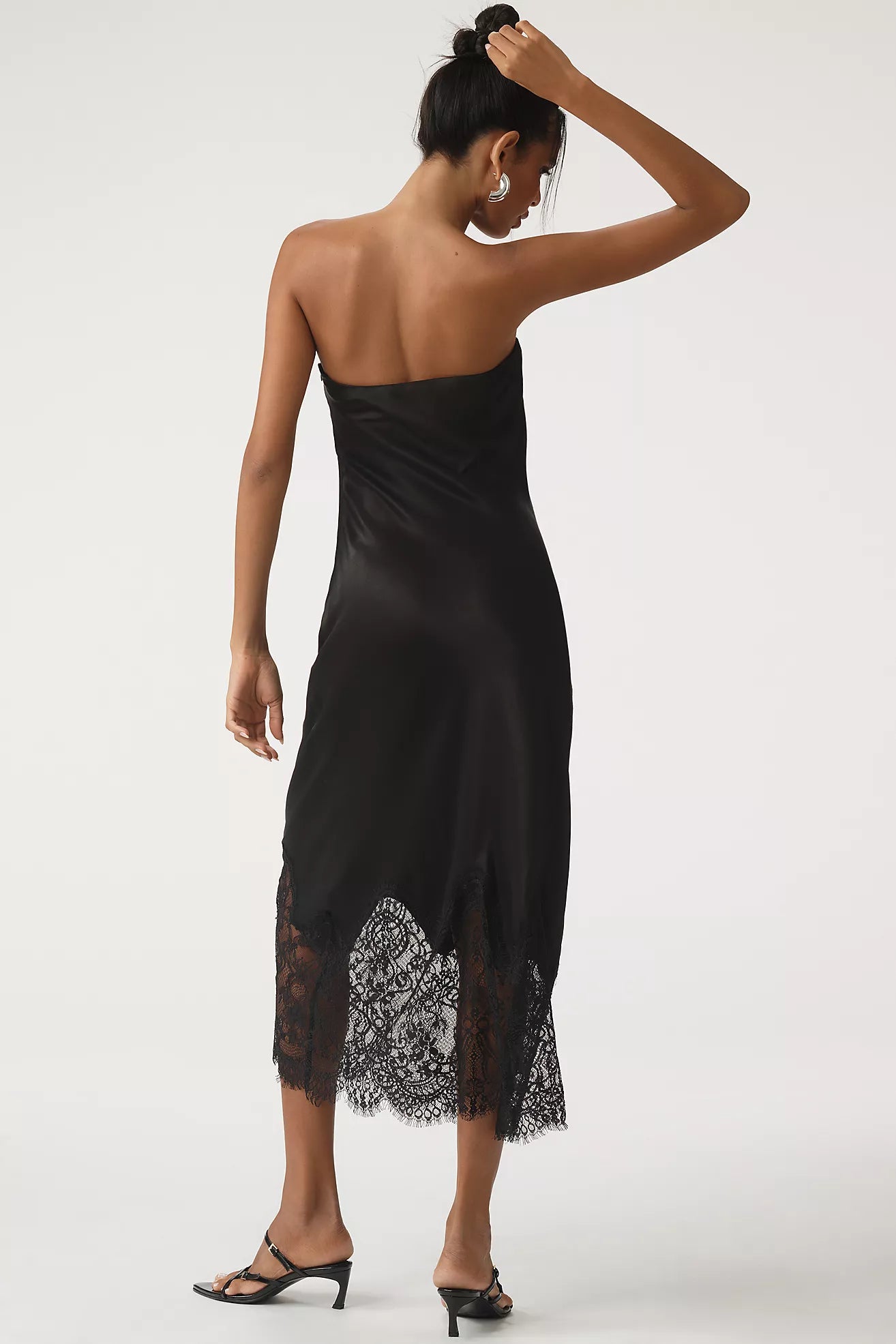 By Anthropologie Lace-Trim Midi Slip Dress