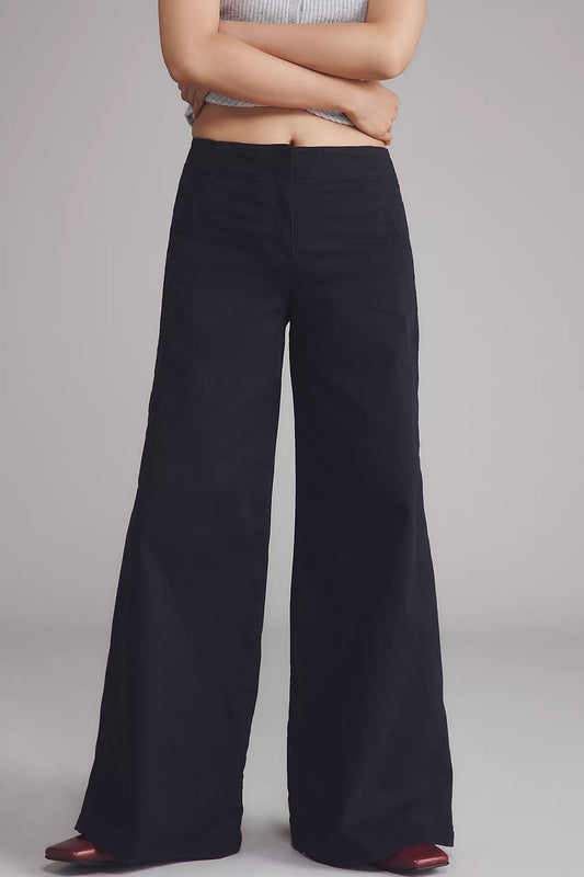 Maeve Scallop Wide-Leg Pants