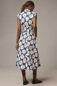 Load image into Gallery viewer, The Tommie Cap-Sleeve Smocked Front-Zip Midi Shirt Dress
