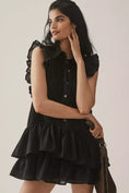 Load image into Gallery viewer, By Anthropologie Sleeveless Ruffle Mini Shirt Dress
