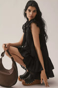 Load image into Gallery viewer, By Anthropologie Sleeveless Ruffle Mini Shirt Dress
