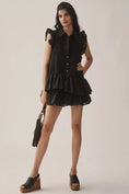 Load image into Gallery viewer, By Anthropologie Sleeveless Ruffle Mini Shirt Dress
