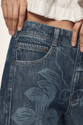 Load image into Gallery viewer, The Adi Mid-Rise Frayed Relaxed Flare Jeans by Pilcro: Patterned Edition
