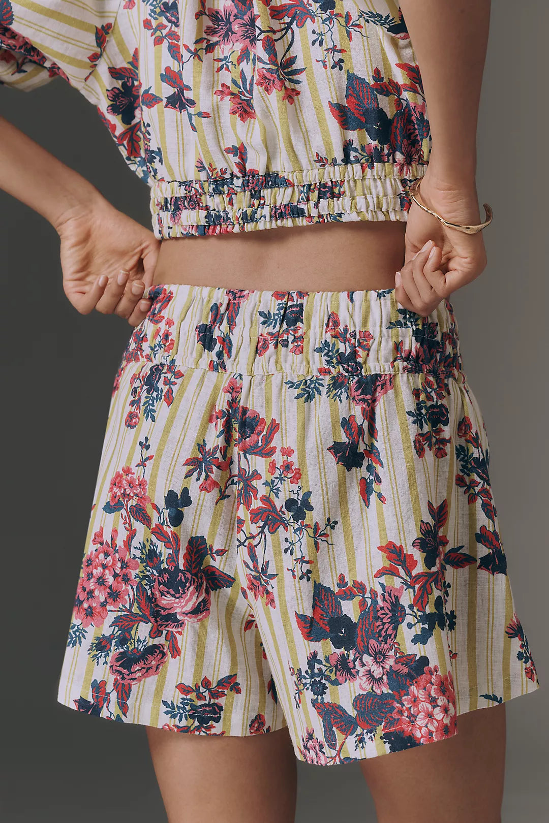 The Somerset Printed Linen Cotton Shorts