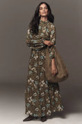 Load image into Gallery viewer, The Somerset Long-Sleeve Mock-Neck Chiffon Maxi Dress
