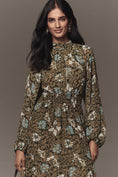 Load image into Gallery viewer, The Somerset Long-Sleeve Mock-Neck Chiffon Maxi Dress
