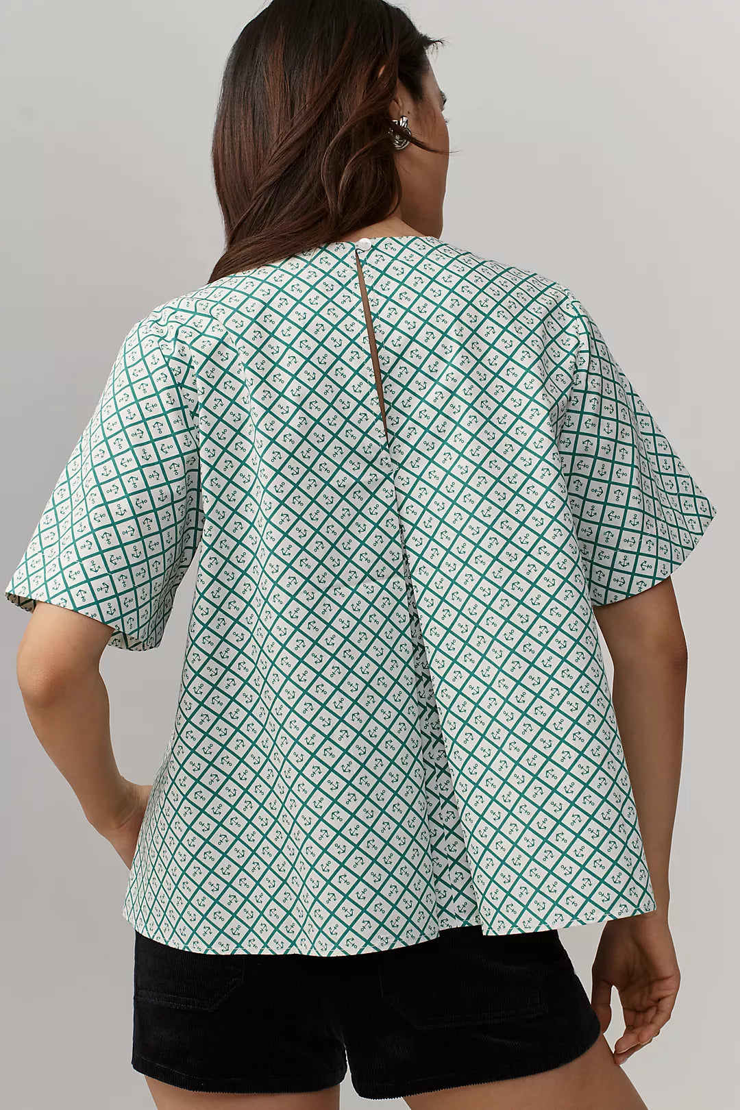 The Emmy Short-Sleeve Swing Blouse by Maeve