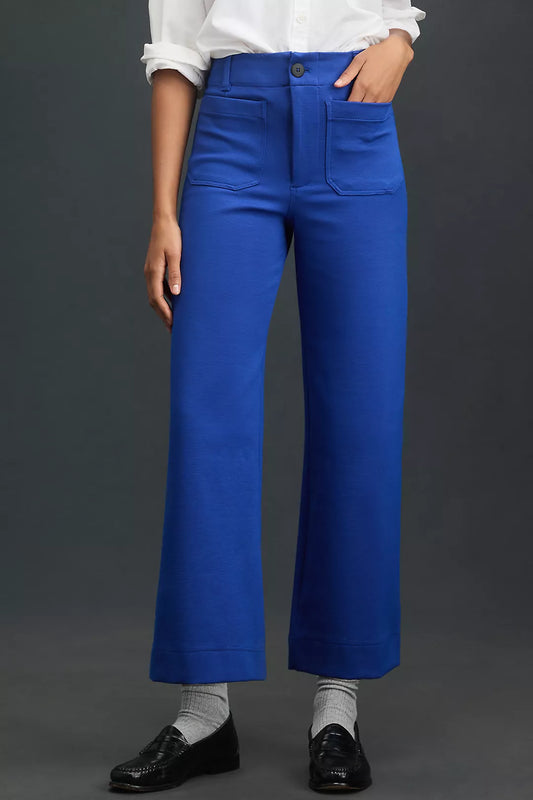The Colette Knit Crop Wide-Leg Pants by Maeve