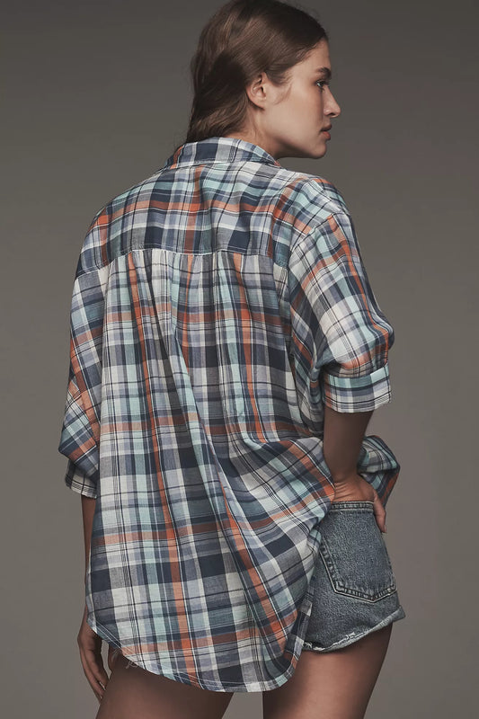 Pilcro Long-Sleeve Oversized Buttondown Shirt