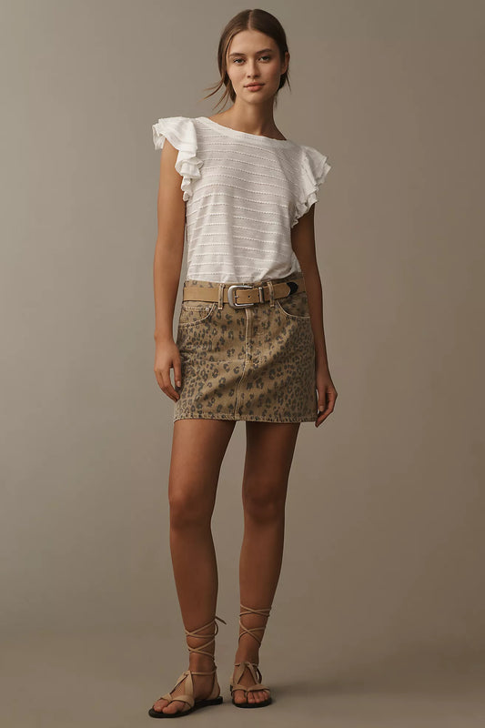 By Anthropologie Flutter-Sleeve Top