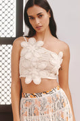 Load image into Gallery viewer, BLITHE One-Shoulder Crochet Flower Crop Top
