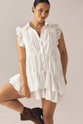 Load image into Gallery viewer, By Anthropologie Sleeveless Ruffle Mini Shirt Dress

