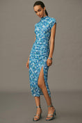 Load image into Gallery viewer, The Maya Ruched Cowl-Neck Dress: Mesh Edition
