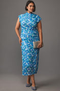 Load image into Gallery viewer, The Maya Ruched Cowl-Neck Dress: Mesh Edition
