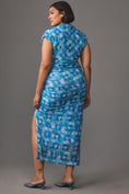 Load image into Gallery viewer, The Maya Ruched Cowl-Neck Dress: Mesh Edition
