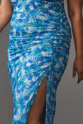 Load image into Gallery viewer, The Maya Ruched Cowl-Neck Dress: Mesh Edition
