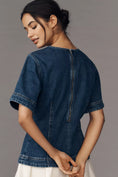 Load image into Gallery viewer, ALIGNE Cheer Short-Sleeve Structured Denim Top
