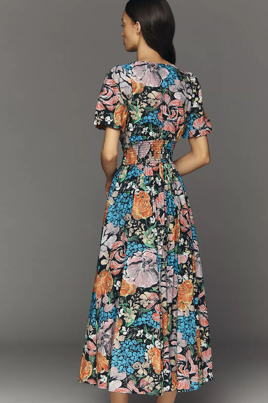 Yukiko Noritake Katerina Button-Front Midi Dress