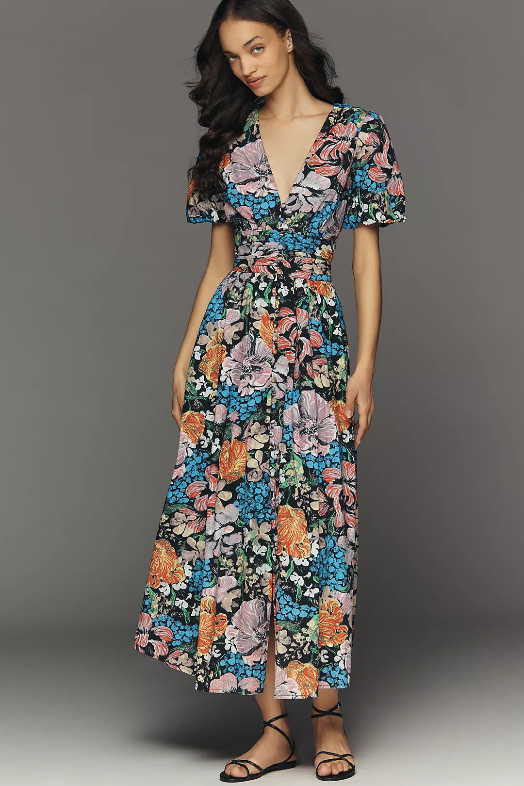 Yukiko Noritake Katerina Button-Front Midi Dress