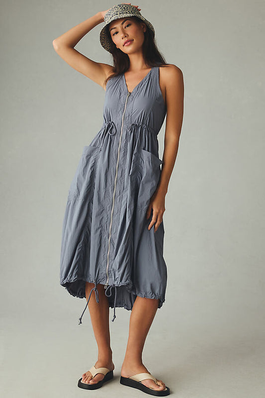 Daily Practice Free Fall Drawstring Midi Dress